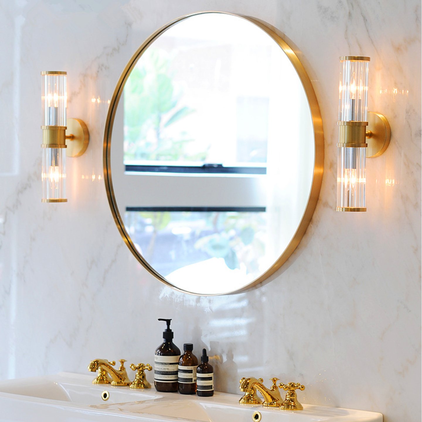 BE MATT GOLD ROUND MIRROR 50/60/70/80CM