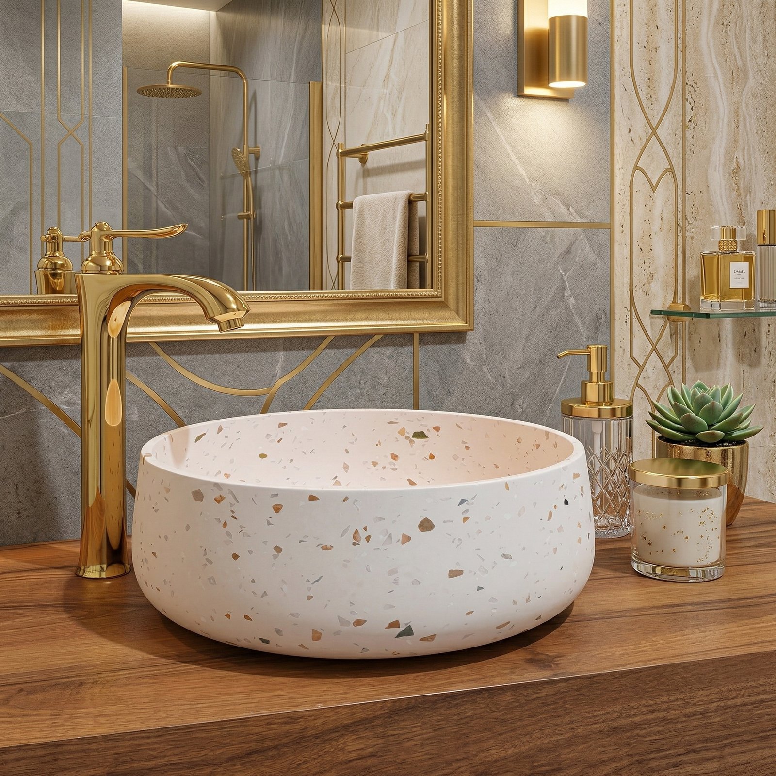 MD TRZ02 TERRAZZO PINK BASIN