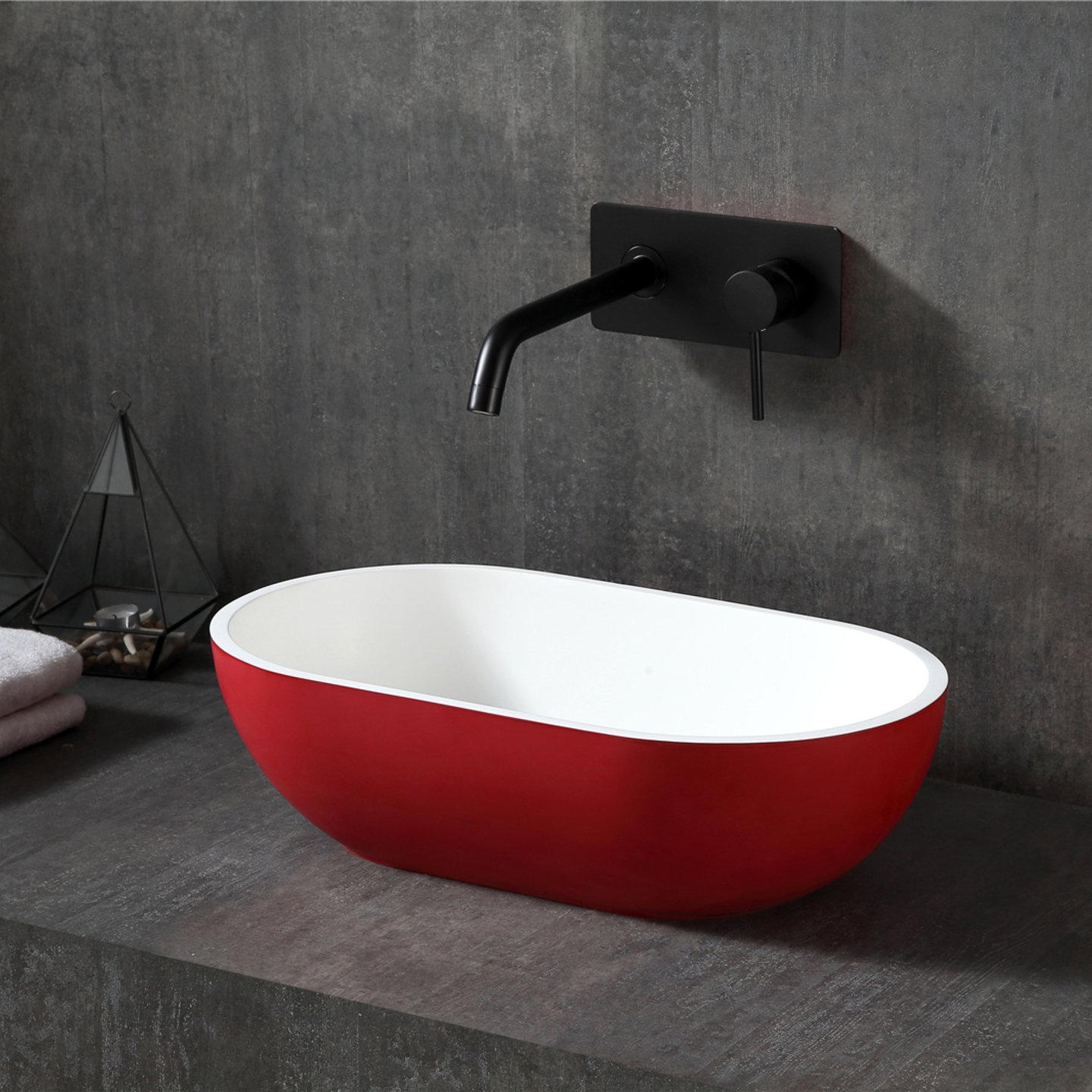 BE-XA178 R MATT WHITE/RED BASIN