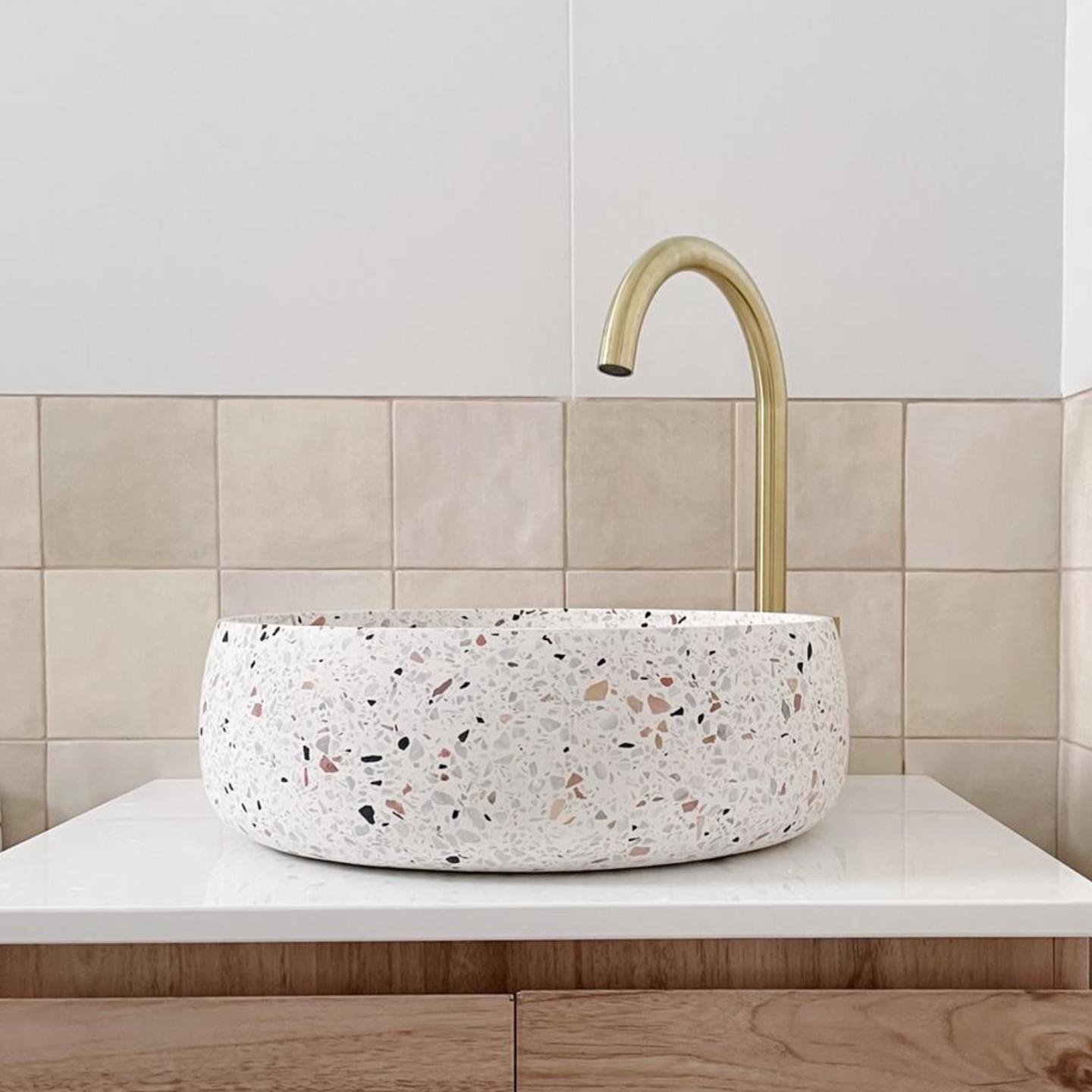 MD TRZ01 TERRAZZO WHITE BASIN