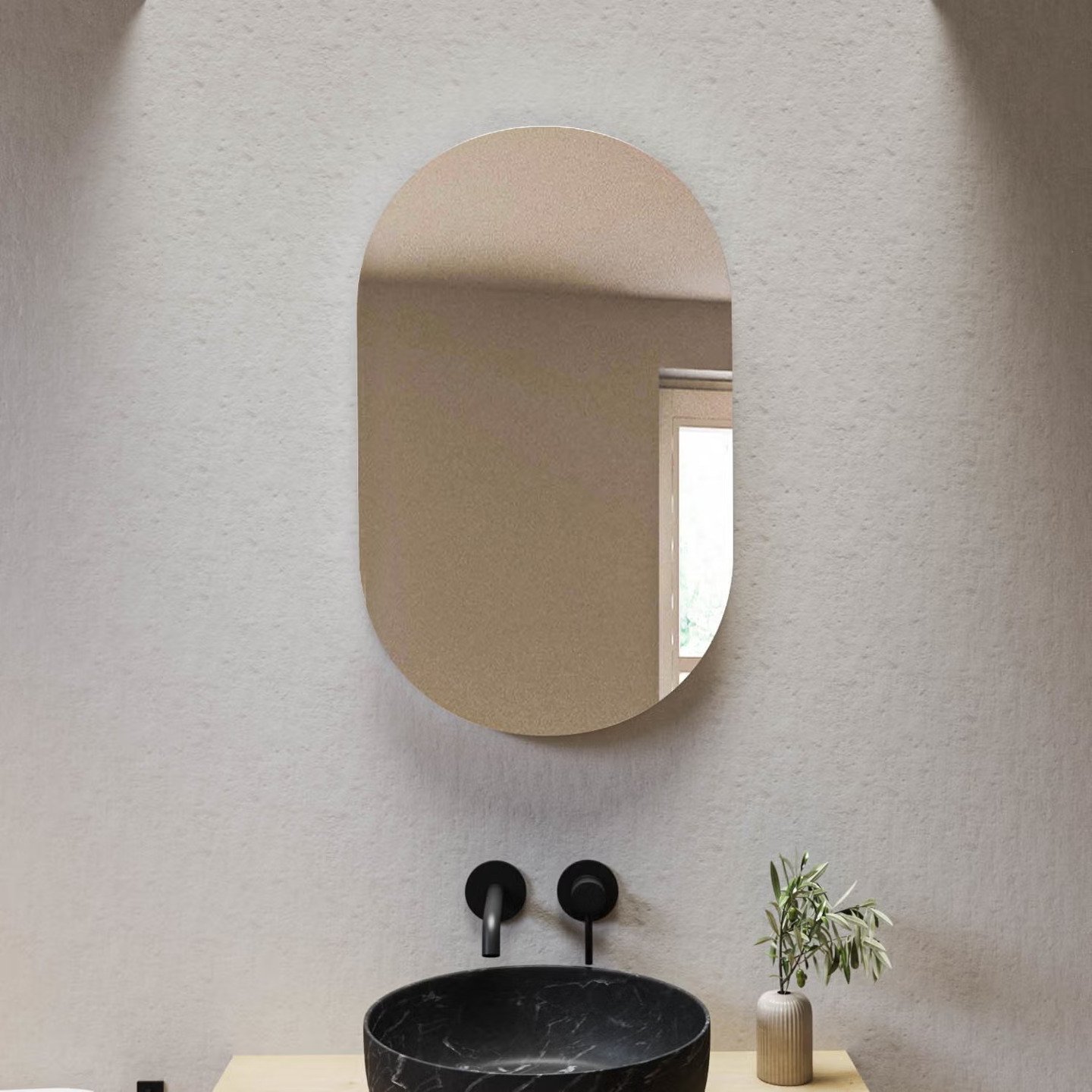 BE FLAT OVAL MIRROR 80X50CM