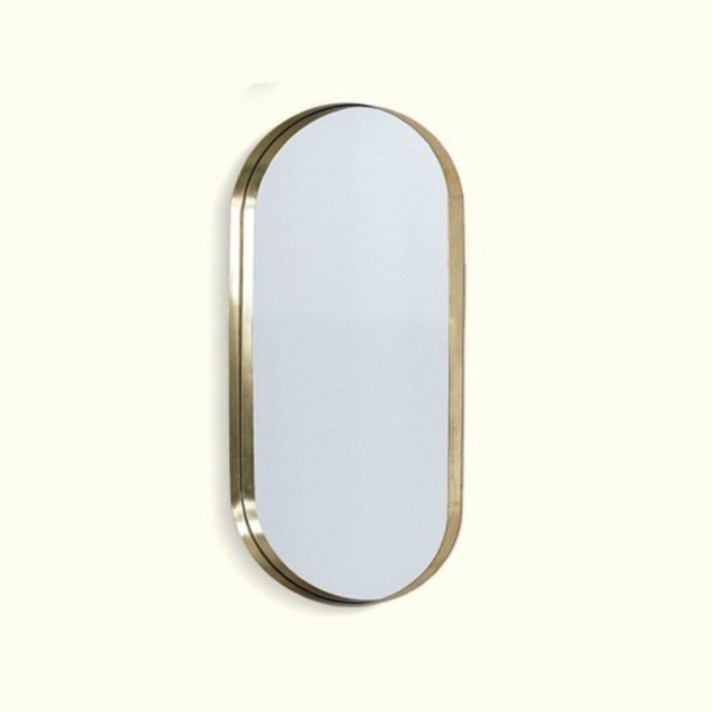 MD MATT GOLD OVAL MIRROR 80X50CM
