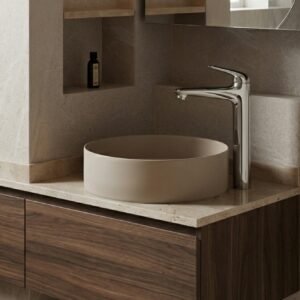 BOAE ROUND LIGHT GREY BASIN PT390 Singapore showroom | BOAE bathroom basin at Modeste
