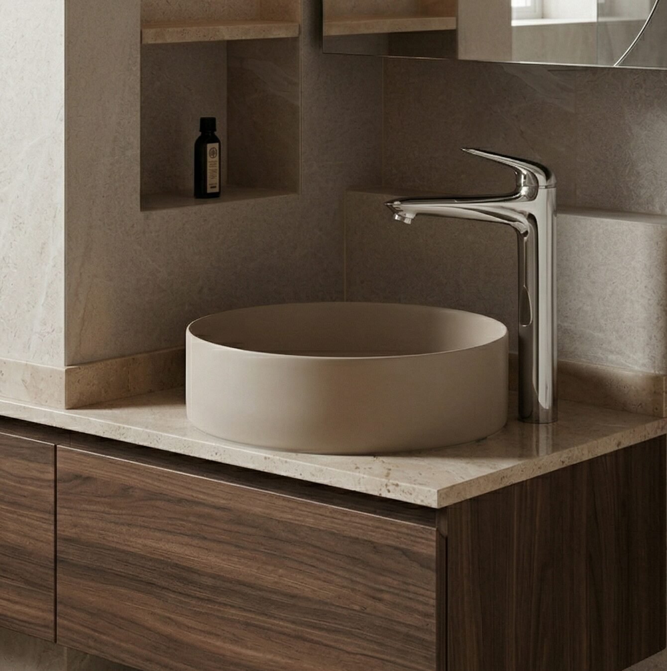 BOAE ROUND LIGHT GREY BASIN PT390