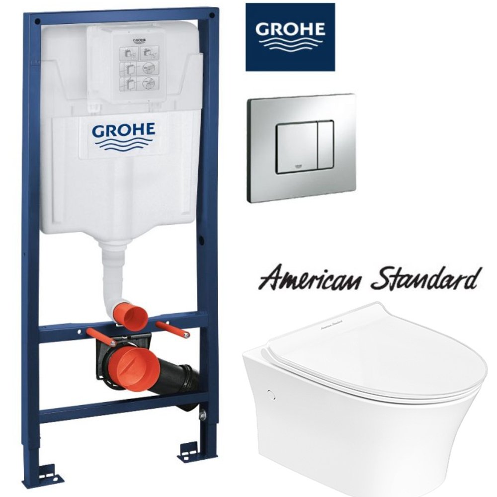 American Standard Signature Wall Hung Toilet & Grohe Concealed Cistern Package