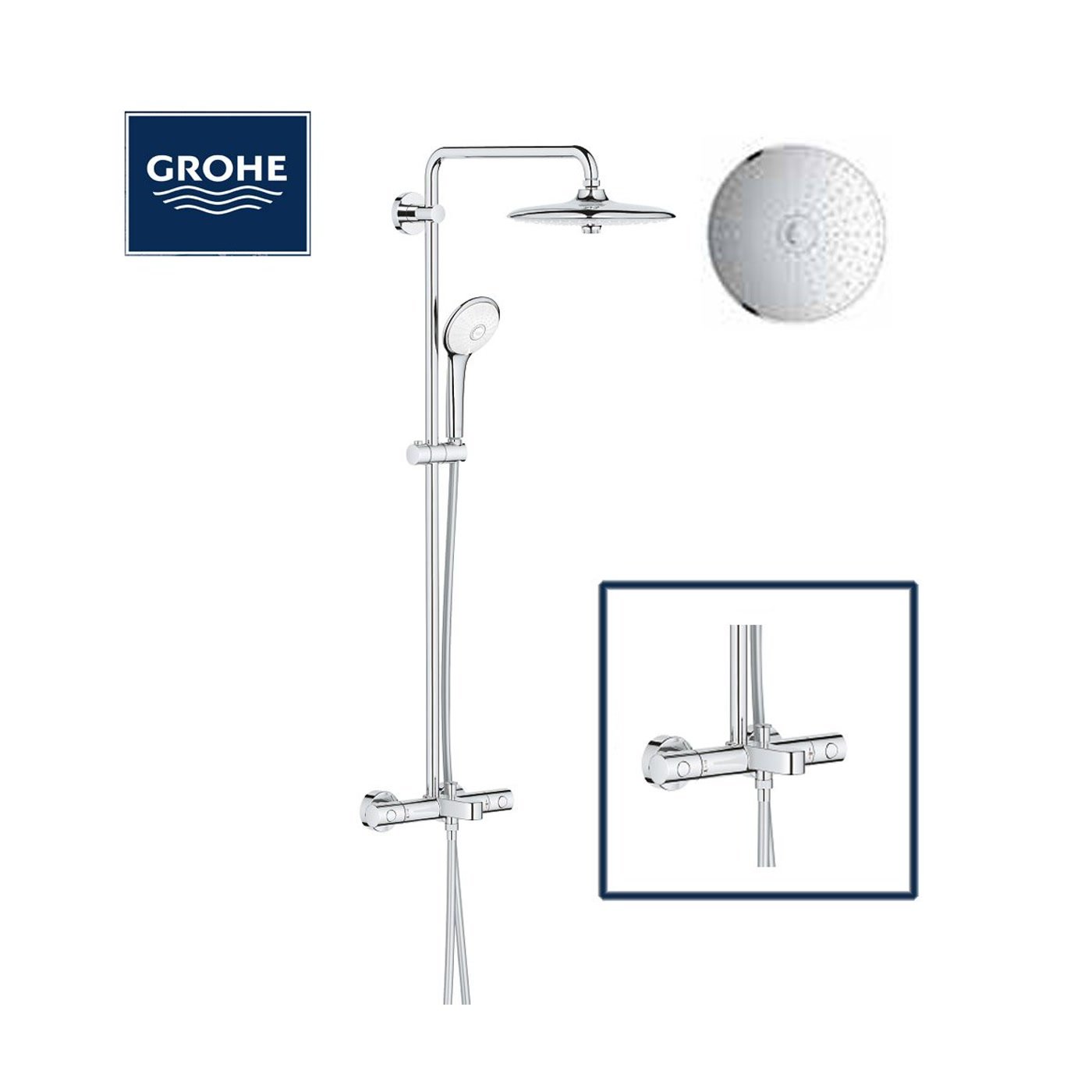GROHE 26114002 Euphoria System 260 Shower System With Bath Thermostat For Wall Mounting