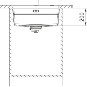 FRANKE KUBUS - 520 KNG 110-52 technical line drawing 2