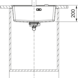 FRANKE MARIS - 520 with Tap Ledge MRG 610-52TL technical line drawing 2