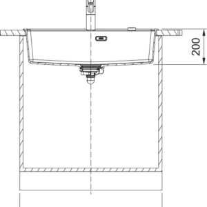 FRANKE MARIS - 720 with Tap Ledge MRG 610-72TL technical line drawing 2