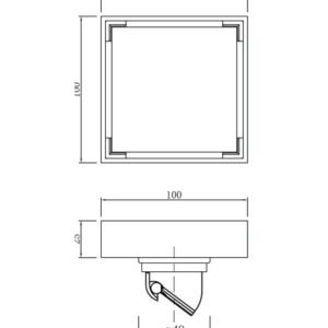 LAVASTONE SS Reversible Tile Insert Point Drain - SS 10036 product line drawing padded
