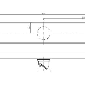 LAVASTONE SS Reversible Tile Insert Linear Drain - SS 60036 product line drawing padded