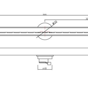 LAVASTONE SS Reversible Linear Drain - SS 60095 product line drawing padded