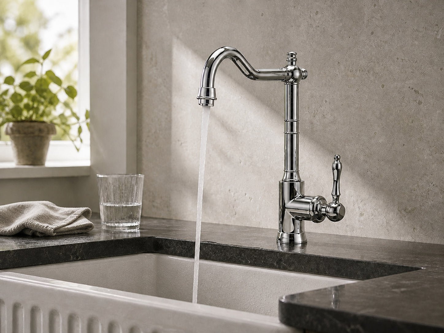 LUME KF 02 kitchen mixer in Chrome Polished finish