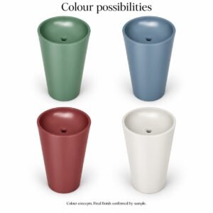 BOAE Custom Pedestal Basin in four colours - AI-rendered colour concepts, final finish confirmed by sample