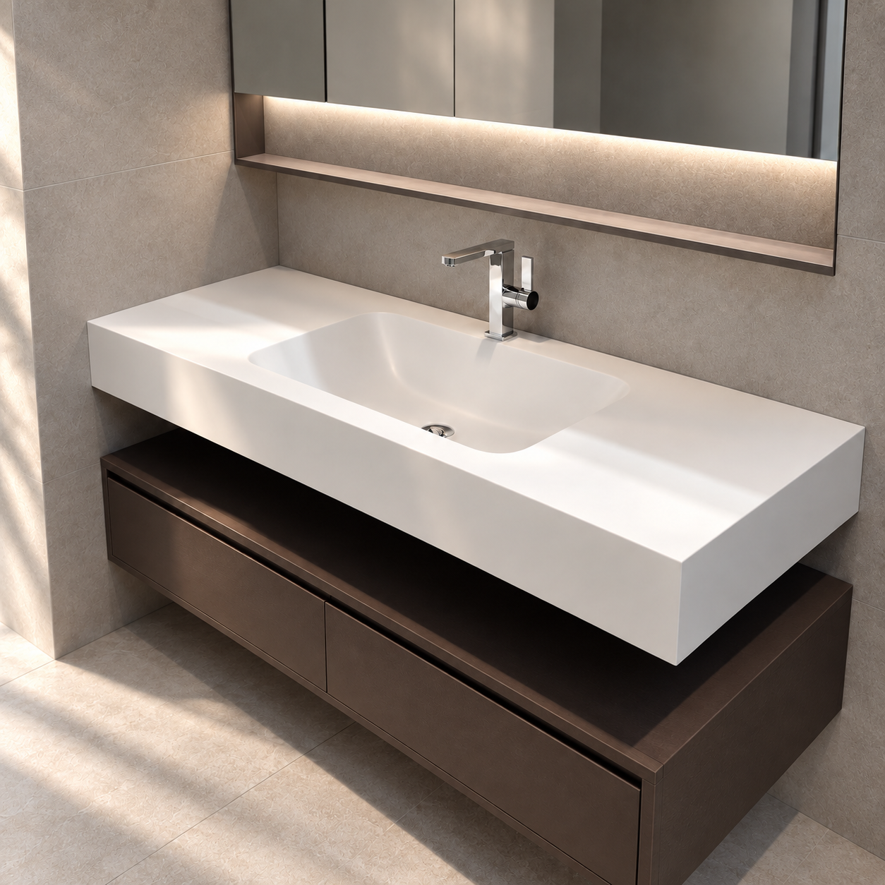 CUSTOMIZABLE STAINLESS STEEL BASIN CABINET DESIGN TWO